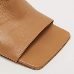 مملوكة مسبقًا Bottega Veneta Strech Size 42 Brown Leather Slide Sandals