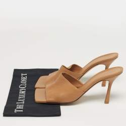 مملوكة مسبقًا Bottega Veneta Strech Size 42 Brown Leather Slide Sandals