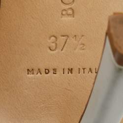 Pre Owned صندل بوتيغا فينيتا سترتش جلد أبيض بحزام للكاحل مقاس 37.5