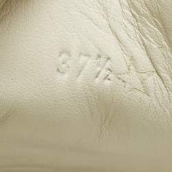 Pre Owned Bottega Veneta Size 37.5 Blue/Grey Intrecciato Leather and Suede Lace Up Sneakers