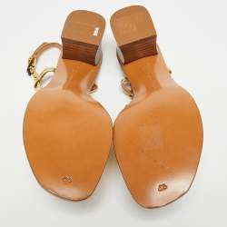 Pre Owned صندل بوتيغا فينيتا جلد انترشياتو ذهبي مقاس 36