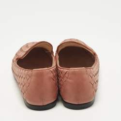 Pre Owned حذاء سموكينغ بوتيغا فينيتا جلد إنتريشياتو برتقالي مقاس 38