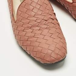 Pre Owned حذاء سموكينغ بوتيغا فينيتا جلد إنتريشياتو برتقالي مقاس 38