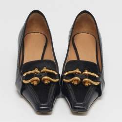 Pre Owned Bottega Veneta Loved Madame Size 35 Black Calf Hair and Leather Loafer Pumps