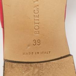 Pre Owned Bottega Veneta Lido Size 39 Fuchsia Pink Quilted Leather  Flat Slides