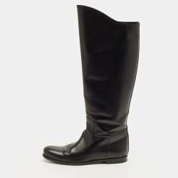 Pre Owned Bottega Veneta Veneta Size 35 Black Leather Riding Boots
