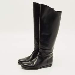 Pre Owned Bottega Veneta Veneta Size 35 Black Leather Riding Boots