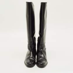 Pre Owned Bottega Veneta Veneta Size 35 Black Leather Riding Boots