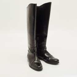 Pre Owned Bottega Veneta Veneta Size 35 Black Leather Riding Boots