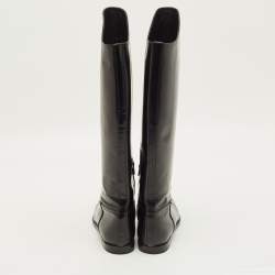 Pre Owned Bottega Veneta Veneta Size 35 Black Leather Riding Boots