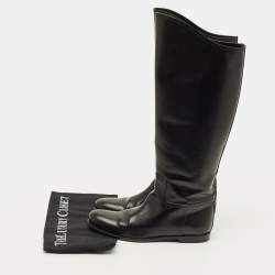 Pre Owned Bottega Veneta Veneta Size 35 Black Leather Riding Boots