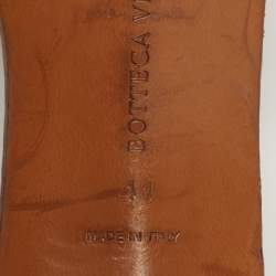 Pre Owned Bottega Veneta Ravello Size 41 Black/Gold Leather Slide Sandals