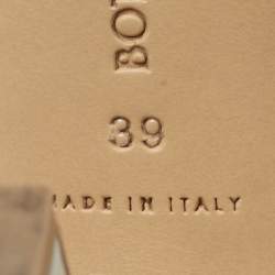 Pre Owned Bottega Veneta Lido Size 39 Cream Intrecciato Leather Slide Sandals