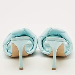 Pre Owned صندل سلايد بوتيغا فينيتا ليدو جلد أزرق مغزول مقاس 36.5