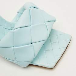 Pre Owned صندل سلايد بوتيغا فينيتا ليدو جلد أزرق مغزول مقاس 36.5