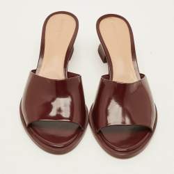 مملوكة مسبق ًا Bottega Veneta Strech Size 40 Burgundy Leather Slide Sandals