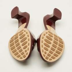 مملوكة مسبقًا Bottega Veneta Strech Size 40 Burgundy Leather Slide Sandals