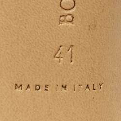 Pre Owned Bottega Veneta Stretch Size 41 Orange Leather Slide Sandals