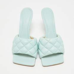 مملوكة مسبقًا صندل سلايد بوتيغا فينيتا ليدو جلد أزرق مغزول مقاس 36.5