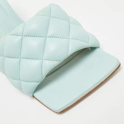 مملوكة مسبقًا صندل سلايد بوتيغا فينيتا ليدو جلد أزرق مغزول مقاس 36.5