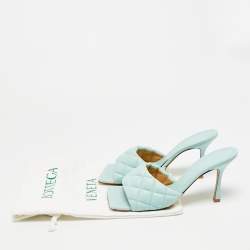 مملوكة مسبقًا صندل سلايد بوتيغا فينيتا ليدو جلد أزرق مغزول مقاس 36.5