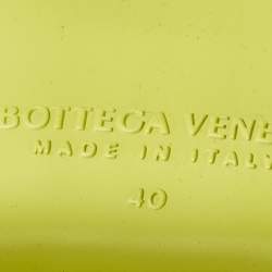Pre Owned Bottega Veneta Flash Bomber Size 40 Neon Yellow Nylon and Leather Slide Sandals