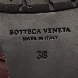 Pre Owned Bottega Veneta Veneta Size 38 Burgundy Leather Wedge Ankle Length Boots