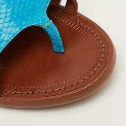 Pre Owned Bottega Veneta Size 39 Multicolor Leather and Snakeskin Slingback Flats