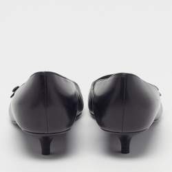 Pre Owned Bottega Veneta kitten Heel Size 38 Black Leather Mary Jane Pumps