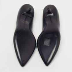 Pre Owned Bottega Veneta kitten Heel Size 38 Black Leather Mary Jane Pumps