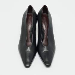Pre Owned Bottega Veneta Veneta Size 37 Black Leather Pointed Toe Pumps