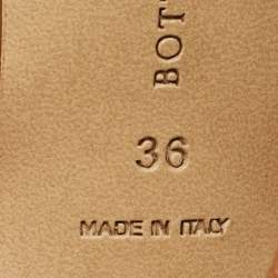 Pre Owned Bottega Veneta Knot Size 36 Rose Gold Leather Ankle Tie Sandals