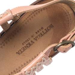 مملوكة مسبقًا صندل بوتيغا فينيتا مقدمة مفتوحة سيور جلد مغزول وردي مقاس 36.5