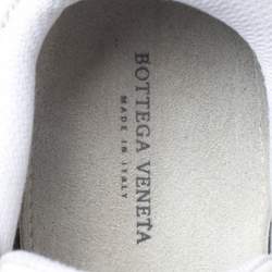 Pre Owned Bottega Veneta White Intrecciato Leather, Mesh and Suede Lace Up Sneakers Size 39.5