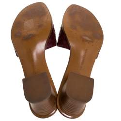 مملوكة مسبقًا صندل سلايد بوتيغا فينيتا "رافيلو" جلد أنترشياتو أحمر مقاس 40