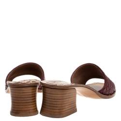 مملوكة مسبقًا صندل سلايد بوتيغا فينيتا "رافيلو" جلد أنترشياتو أحمر مقاس 40