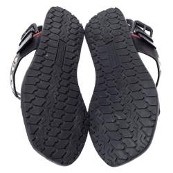 Pre Owned صندل بوتيغا فينيتا جلد أسود بحزام للكاحل مقاس 36