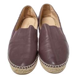 Bottega Veneta Brown Intrecciato Leather Espadrilles Flats Size 36