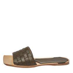 مملوكة مسبقًا صندل سلايد بوتيغا فينيتا أخضر زيتوني داكن إنترشياتو مقاس 41