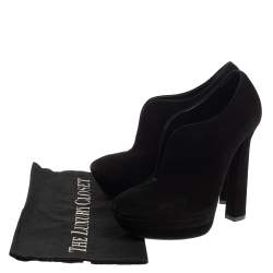 Pre Owned حذاء بوت كاحل بوتيغا فينيتا نعل سميك سويدى أسود مقاس 38