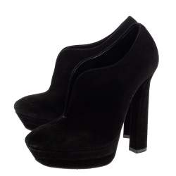 Pre Owned حذاء بوت كاحل بوتيغا فينيتا نعل سميك سويدى أسود مقاس 38