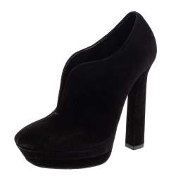 Pre Owned حذاء بوت كاحل بوتيغا فينيتا نعل سميك سويدى أسود مقاس 38