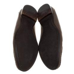 Pre Owned Bottega Veneta Olive Green Intrecciato Leather Loafers Size 38.5