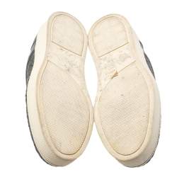 Pre Owned Bottega Veneta Grey Intrecciato Leather Dodger Slip On Sneakers Size 37.5