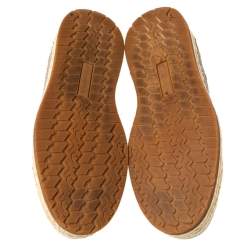 Pre Owned Bottega Veneta Intrecciato Leather And Suede Lace Up Espadrilles Sneakers Size 38