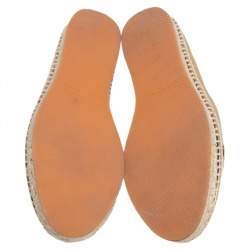 Pre Owned Bottega Veneta Gold Intrecciato Leather Espadrille Sneaker Size 41