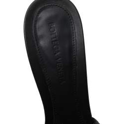 Pre Owned Bottega Veneta Black Quilted Leather Padded Slide Sandals Size 39.5