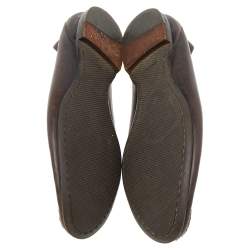 Pre Owned Bottega Veneta Brown Intrecciato Leather Slip On Loafers Size 40