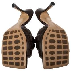 Bottega Veneta Dark Brown Padded Leather Slide Sandals Size 39