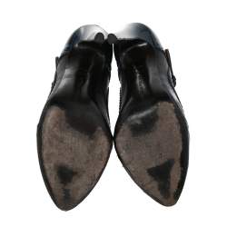 مملوكة مسبقًا Bottega Veneta Blue Patent Leather And Leather Mary Jane Pumps Size 37.5